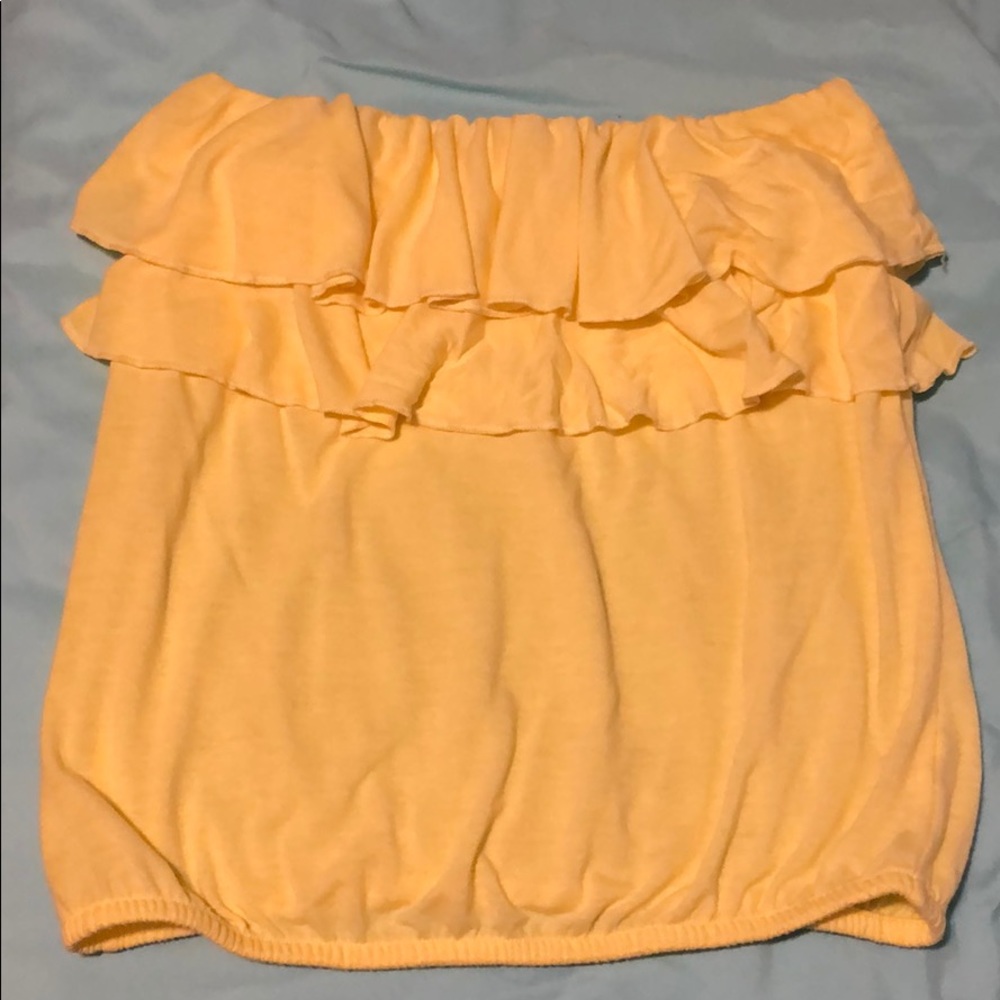 American eagle outfitters strapless yellow tank